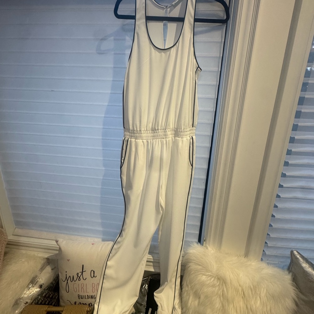 White Sleeveless Amanda Uprichard Jumpsuit